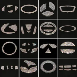 (Bunt) Auto bling Lenkrad Logo Aufkleber Aufkleber Diamant Metall Emblem fit für Lexus Honda Hyundai