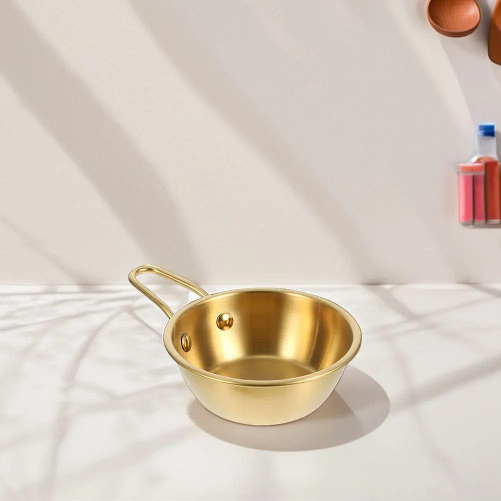 

Stainless Steel Korean Style Rice Wine 200Ml Dipping Sauce Seasoning Small Side Dishes With Handle Sushi Soy Sauce Container