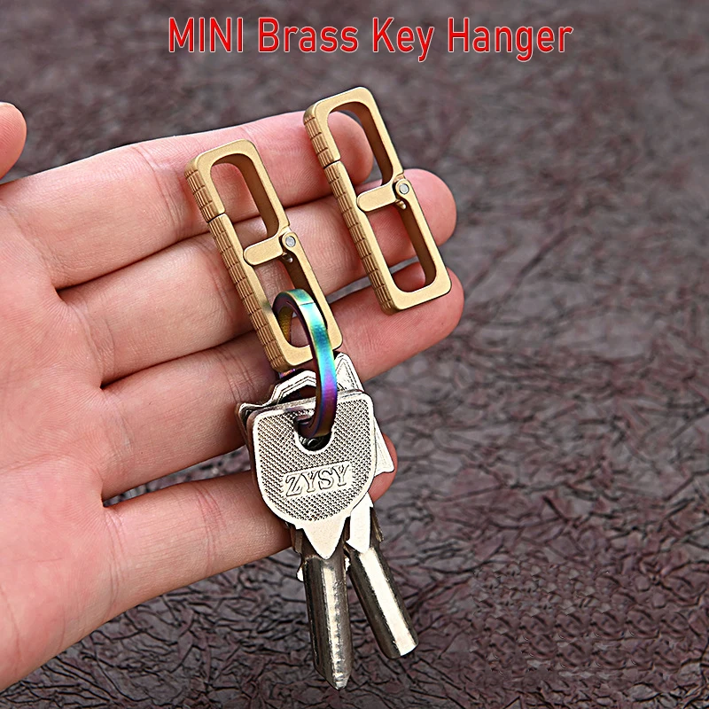 High Quality Simple Men Brass Keychain Quick Release Closure Waist Hanging Car Key Chain Mini Portable Backpack Hanging Buckle