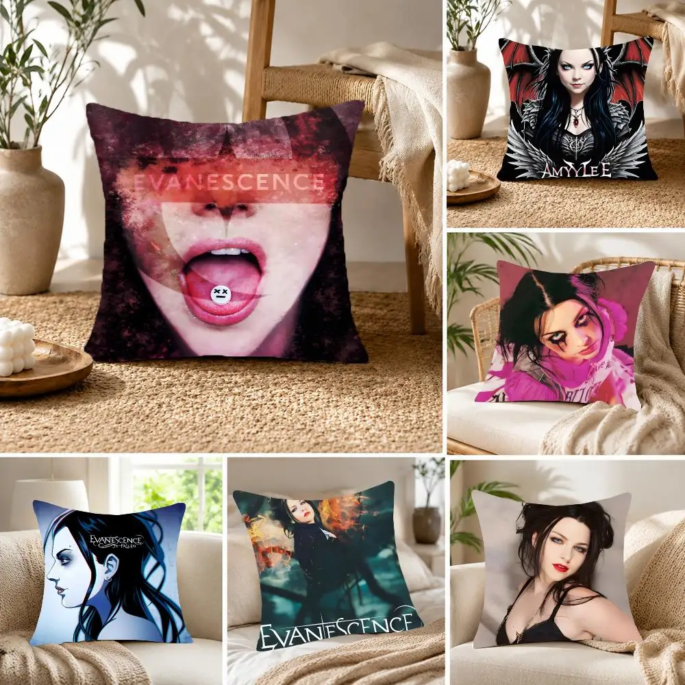 Haunting Rock Band E-Evanescence Cushion Cover Fluffy velvet Nordic style plush Living room sofa decorative
