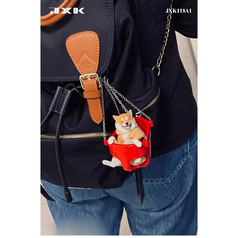 

JXK 1/6 Scale Simulation Resin Animal Puppy Handmade Swing Shiba Inu Model Surrounding Toy Ornament Gift Doll