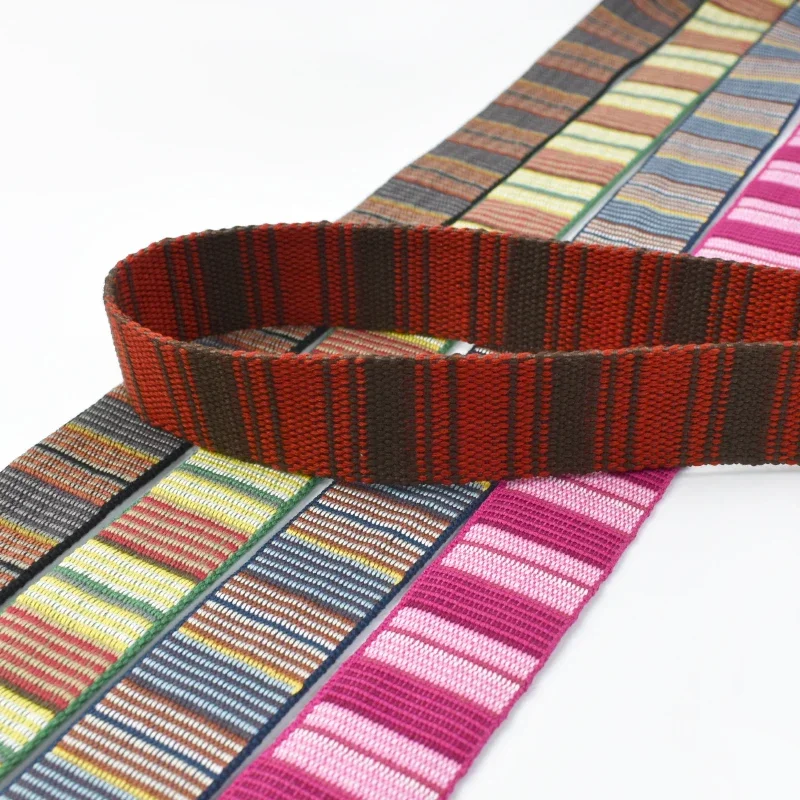 2/5M Meetee 38mm Jacquard Cotton Webbing Tape Ethnic Ribbon Sewing Belt Camera Bag Strap Garment Decor Bias Binding Accessories