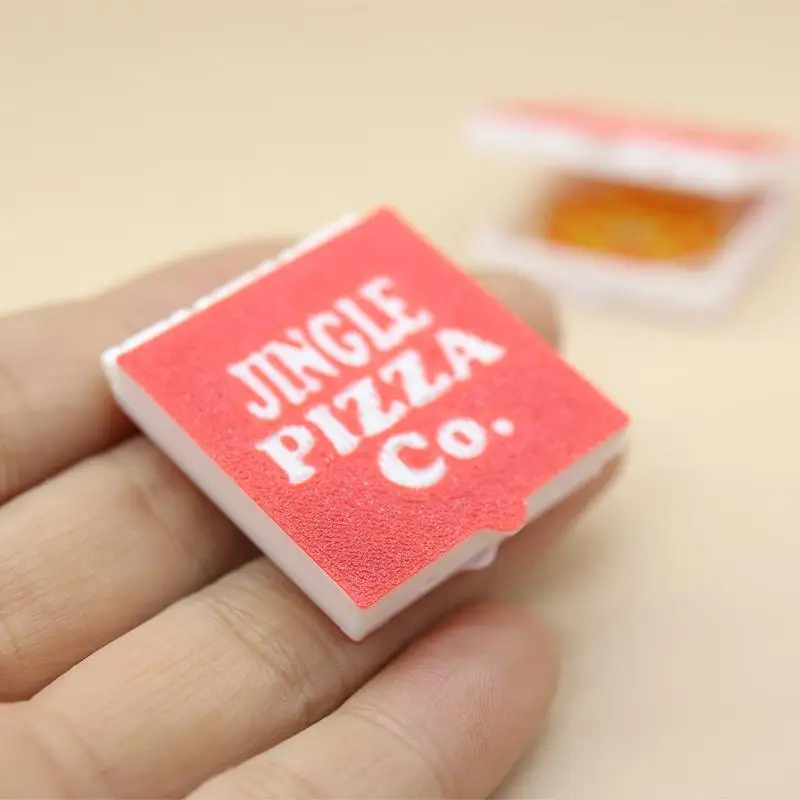 1/12 maison de poupée Simulation Mini Pizzas modèle avec boîte à Pizza maison de poupée cuisine décoration alimentaire maison de poupées semblant jouer jouets