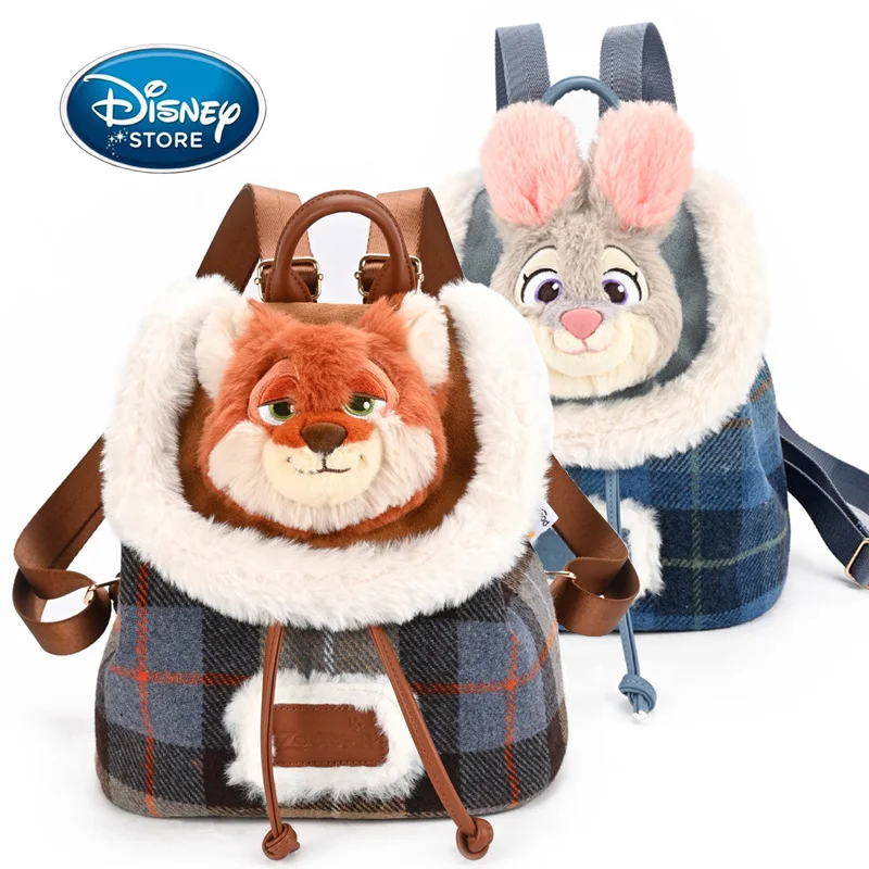 Disney Originele Zootopia 2 Cartoon Judith Nick Pluche Rugzak Pop Tas Leuke Flip Trekkoord Opbergtas Verjaardagscadeau