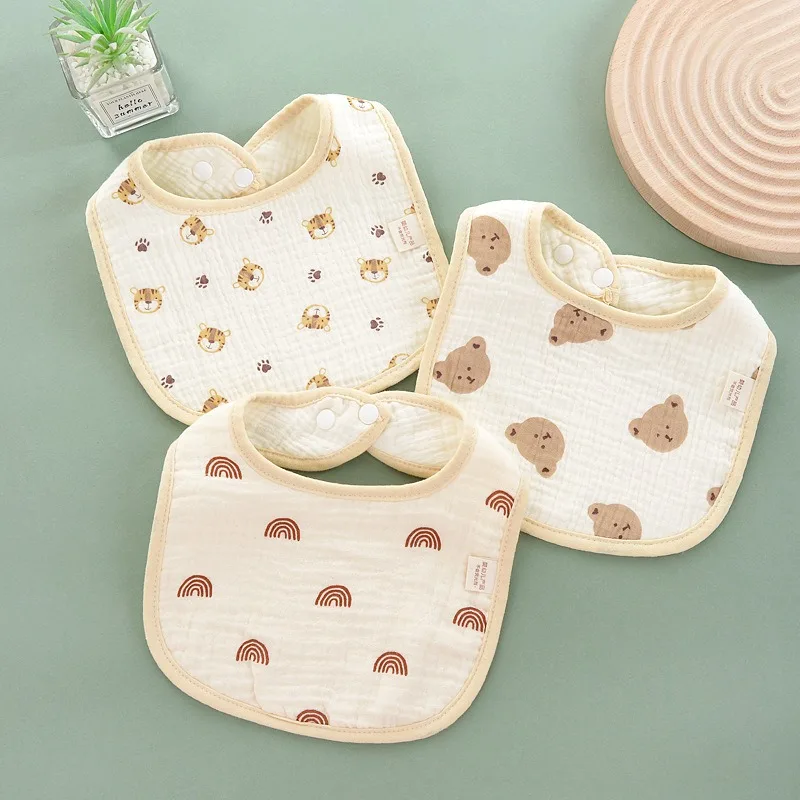 Cotton Baby Bib Babies Accessories Newborn Baby Apron Feeding Bib 6 Layer Muslin Burp Cloths Kids Saliva Towel for NewBorn