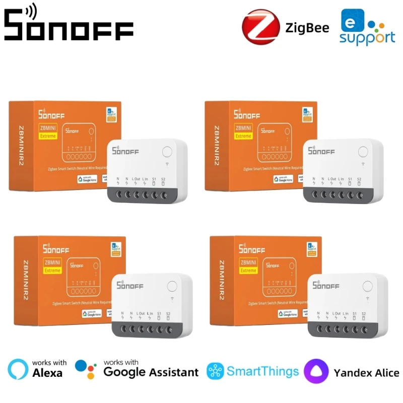 

SONOFF ZBMINIR2 Extreme Zigbee Smart Switch Detach Relay Smaller Size Wider Signal Smart Home Timer Work With Alexa Google