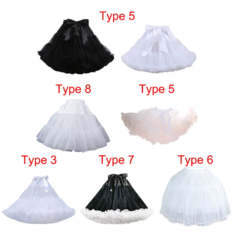 Women Lolita Cosplay Petticoat A-Line Puffy Tutu Skirt Layered Tulle Ballet Dance Pettiskirts Big Bowknot Underskirt image 2