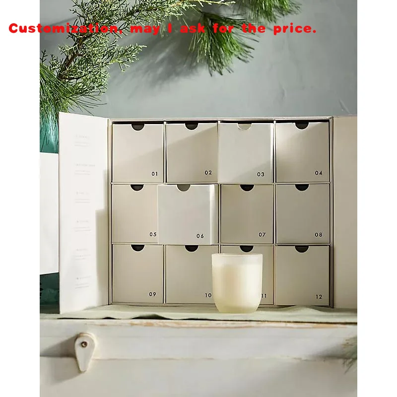 

на заказ. Роскошный календарь с адвент-свечами на Хэллоуин, 12-дневная магнитная застежка, адвент-календарь, банка для свечей, коробка, пакет