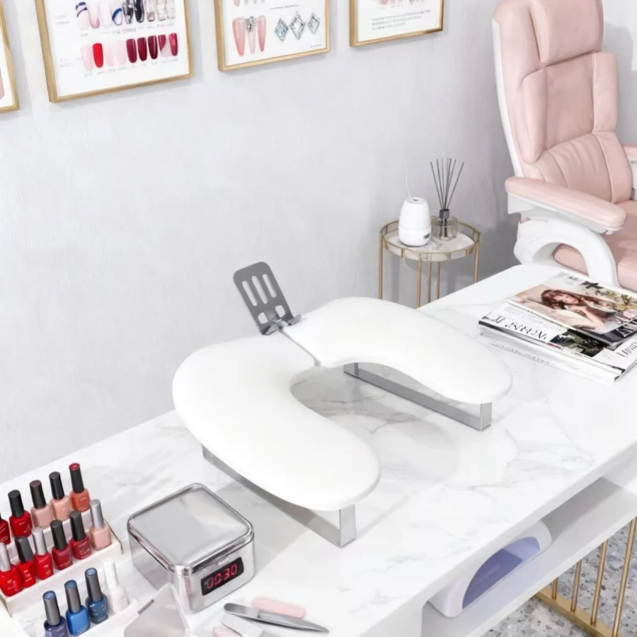 

Nail Art U-Shaped Butterfly Hand Pillow Armrest Pad with Mobile Phone Holder, Detachable, a Good Helper for Nail Salons, Recommended by Nail Technicians