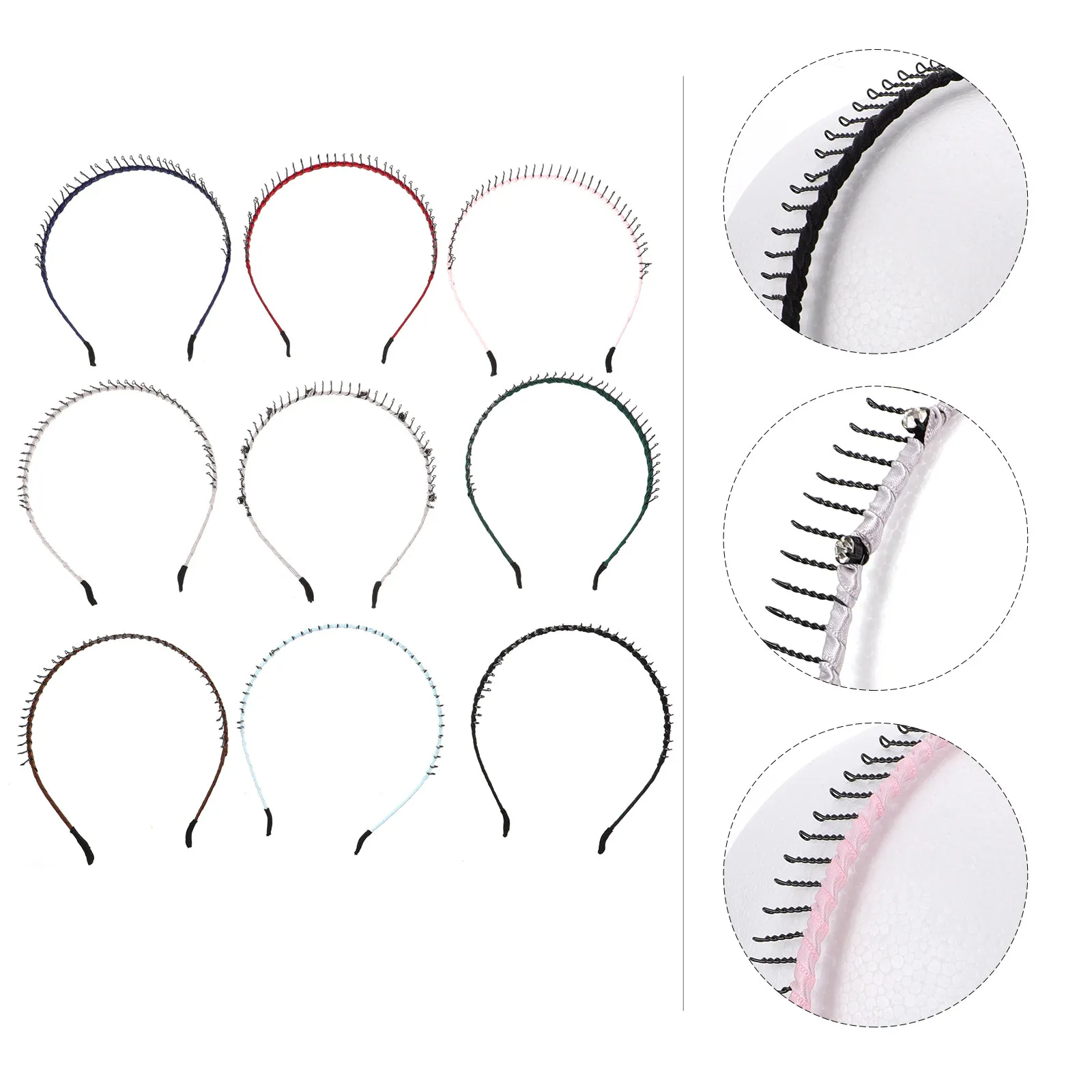 

8Pcs Teeth Headband Nonslip Comb Hairband Fashion Hair Accessories Simple Design Secure Hold Hair Fixing Accessories