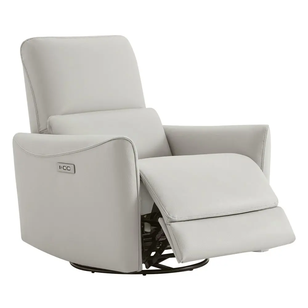 

Power Recliner Chair Swivel Glider FSC Certified Upholstered Faux Leather Living Room Nursery Reclining Sofa Chair with Lumbar