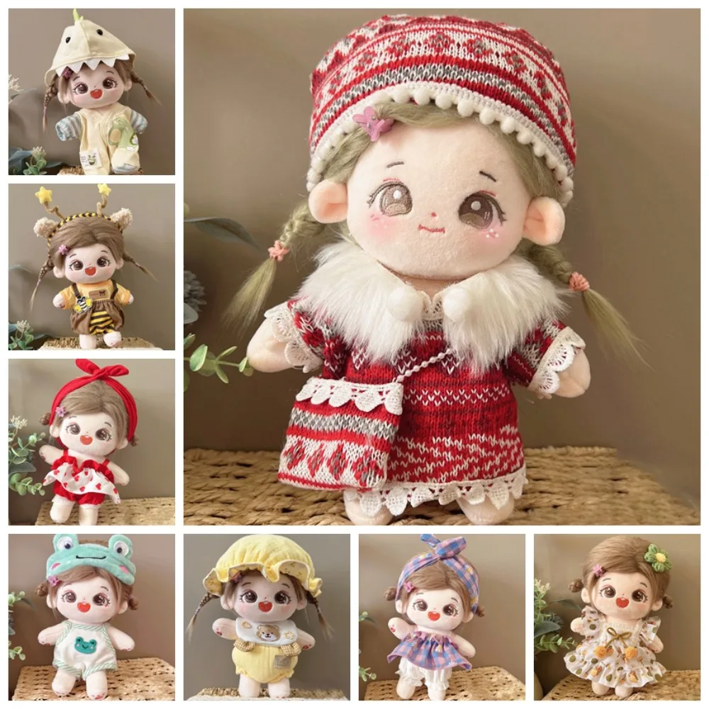 1 set Dress Up 20cm Cotton Doll Clothes Outfit DIY Clothing Star Doll Clothes Suit Lovely Mini No Attributes Dolls Clothes