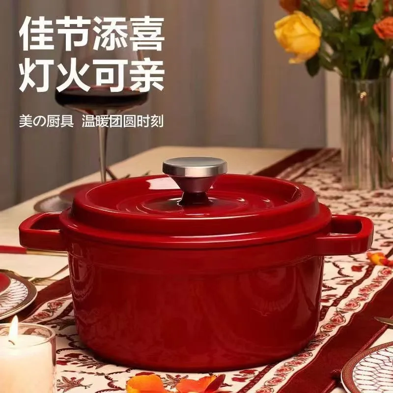 Household ceramic radiant enamel pot, soup pot, saucepan, seafood soup pot, large capacity