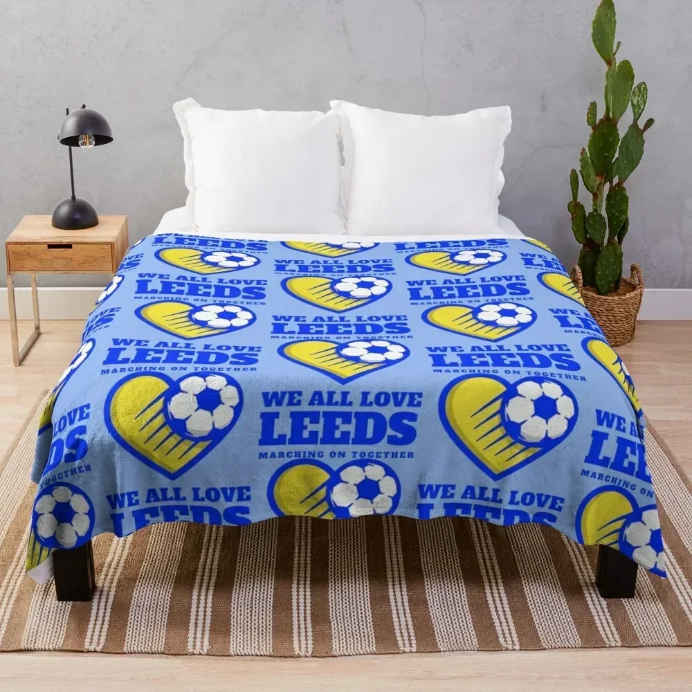 

BLU WE ALL LOVE LEEDS Throw Blanket Soft Plush Blanket as Housewarming Gift