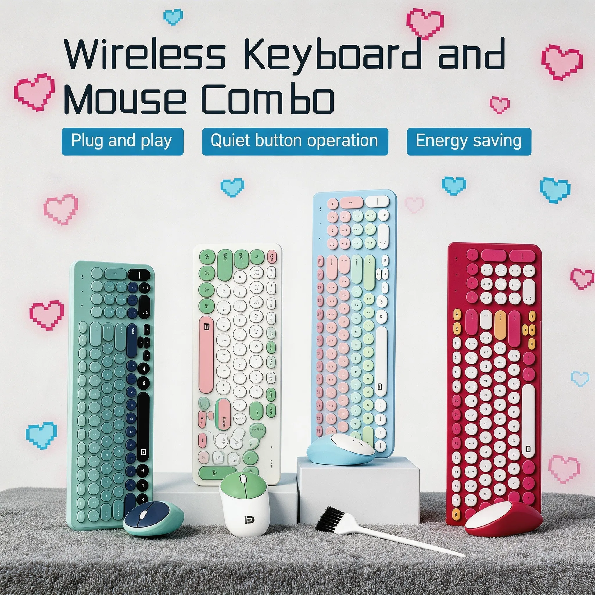 Desk Setup Options - Combo tastiera e mouse wireless con
