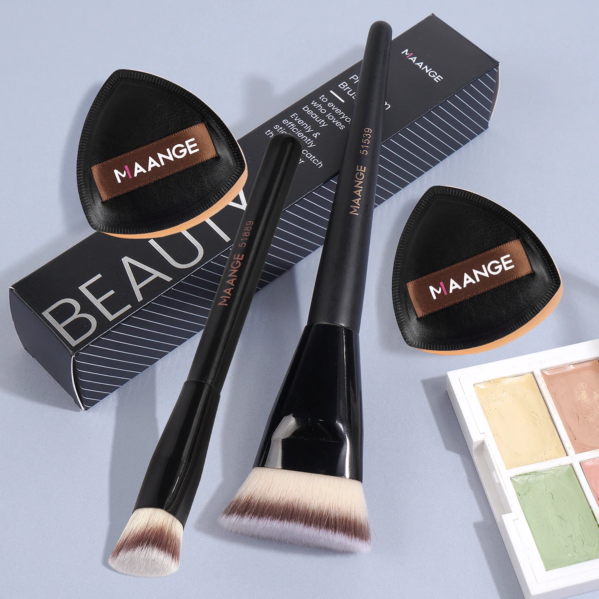 MAANGE-brocha de maquillaje corrector y base, brocha de maquillaje de alta calidad con cojín de aire, brocha de maquillaje para polvos, herramienta de maquillaje para principiantes