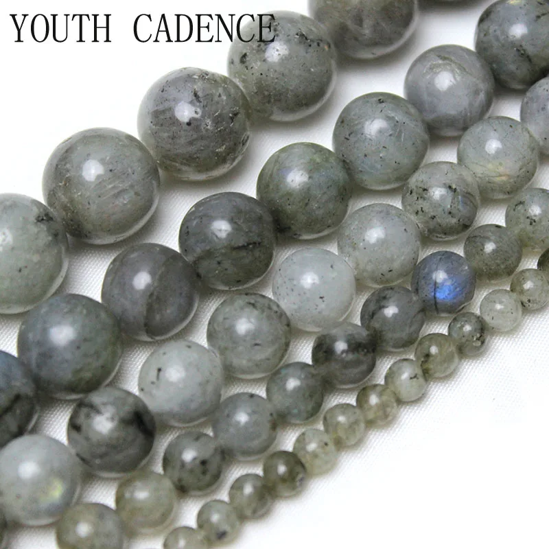 

Natural White Labradorite Larvikite Stone Beads Round Loose Spacer Beads For Jewelry DIY Making Necklace Bracelets 4 6 8 10 12mm