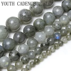 Natural White Labradorite Larvikite Stone Beads Round Loose Spacer Beads For Jewelry DIY Making Necklace Bracelets 4 6 8 10 12mm