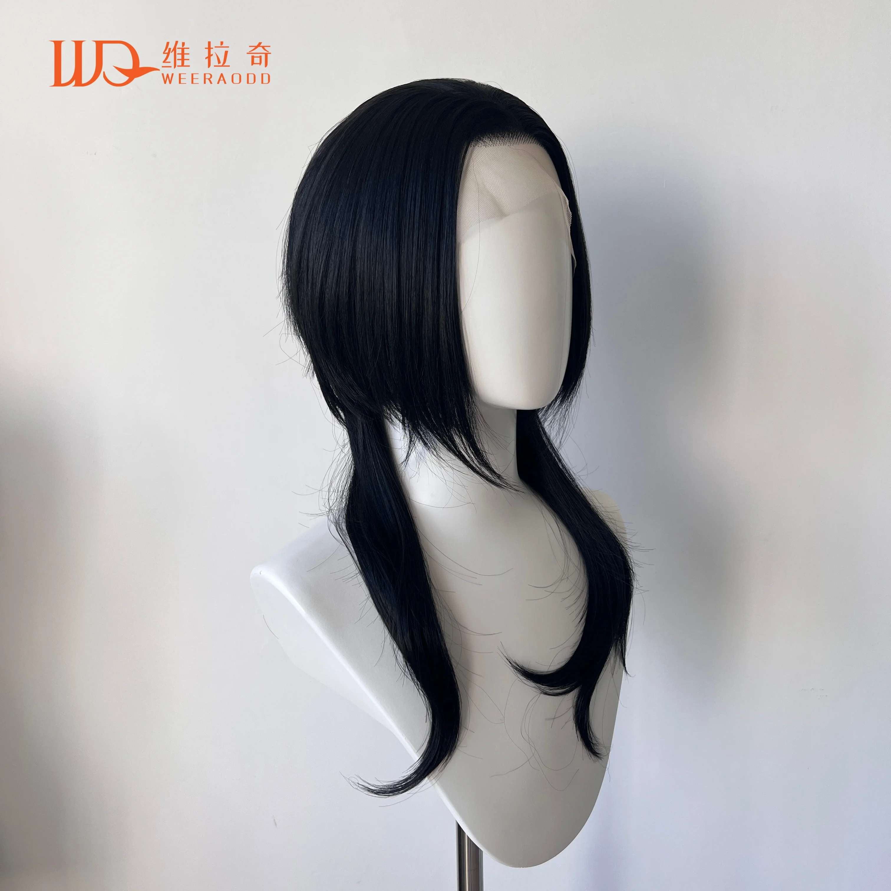 

Jet Black Rocker Косплей Парики для мужчин 13x4 Синтетические парики фронта шнурка для женщин Короткие вьющиеся парики до плеч с хвостиками