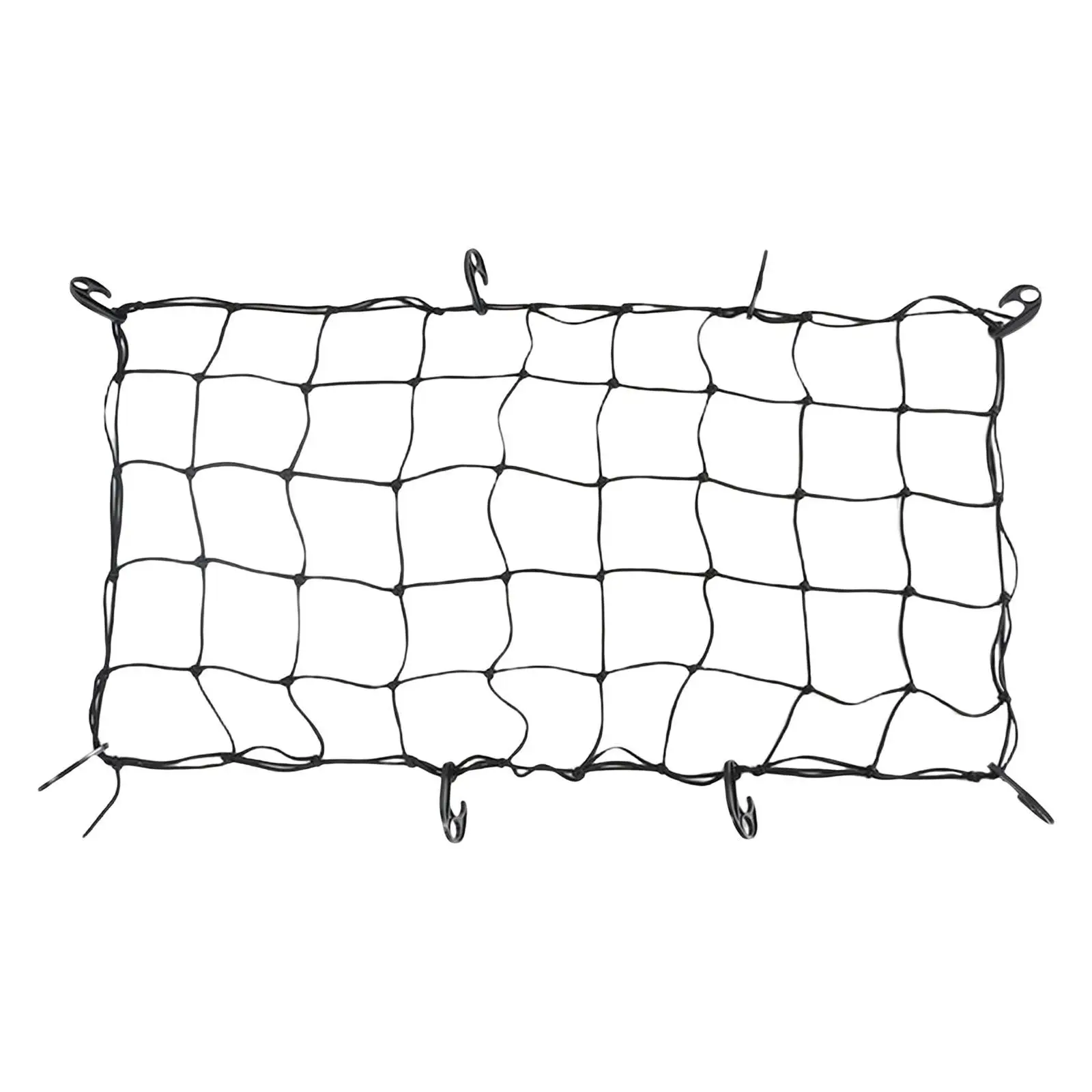 Cargo Net, Heavy Duty with 8 Hooks, Travel Luggage mm Thick Sturdy Adjustable Black Universal for Car Auto Truck SUV Part