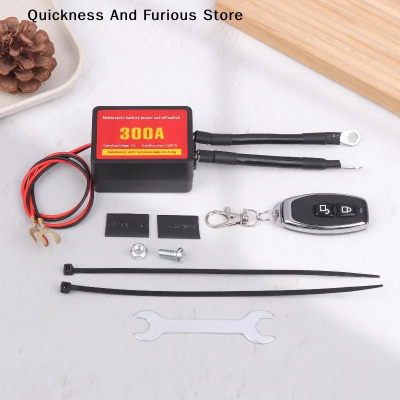 12V 300A Car Smart Remote Battery Disconnect Switch Pure Copper Relay Cut-Off For Isolator Cars/SUVs W/ Wireless Battery Switch