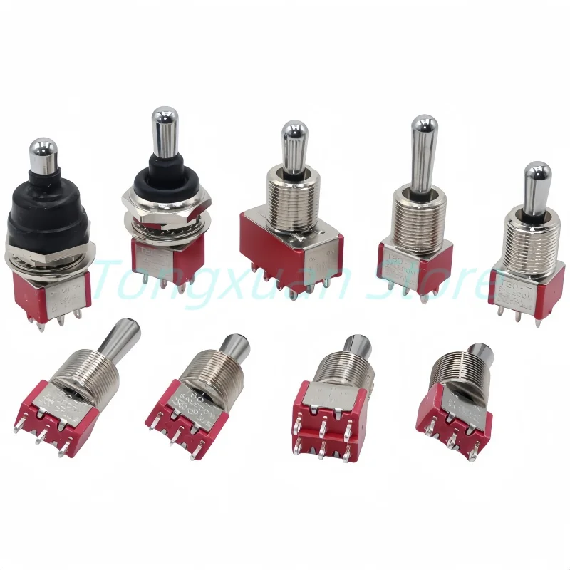 

1pc SH T8013-Z1 12mm ON-OFF-ON SPDT DPDT 3/6/12PinS 2/3Position Maintained Toggle Switch Large Long Handle 3A 250VAC/5A 125VAC