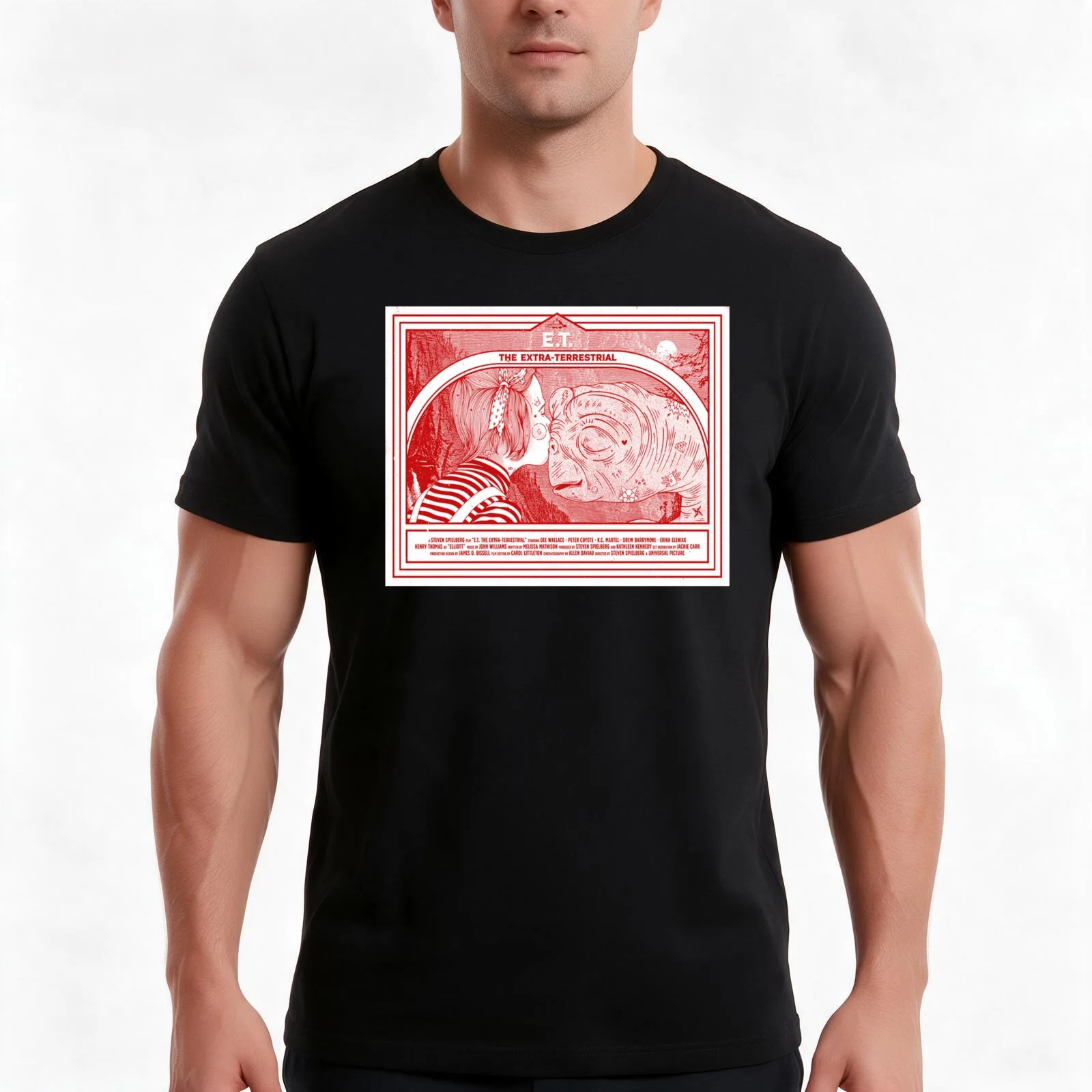 E.T. The Extra Terrestrial (1982) Movie T-Shirt, Summer Casual Cotton Tee, Oversized Streetwear Tops, Vintage Graphic Print