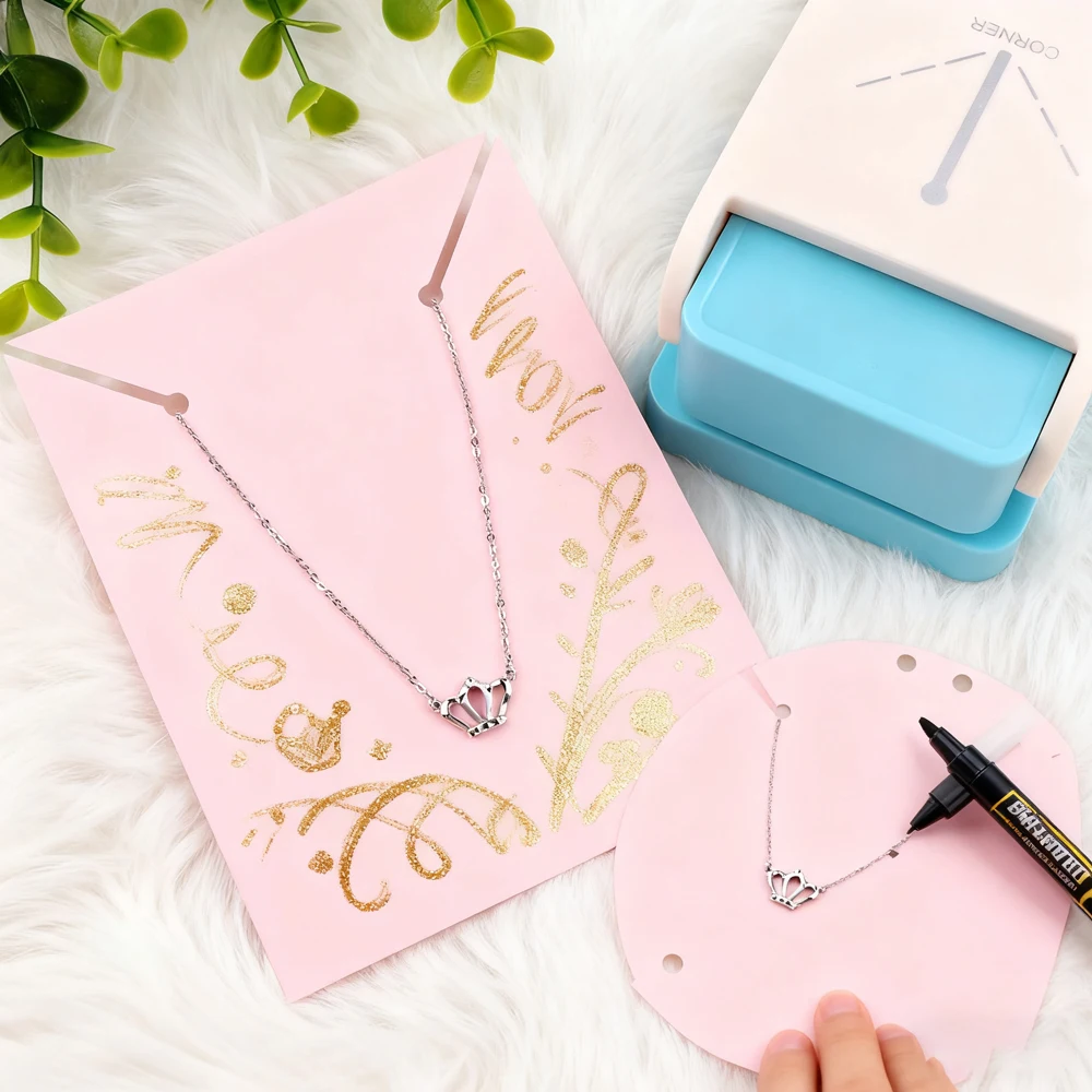 

Jewelry Display Card Maker Punch Multifunctional Handy Tool for Necklace Bracelet Earring Display Cards Paper Cutter Hold Punch