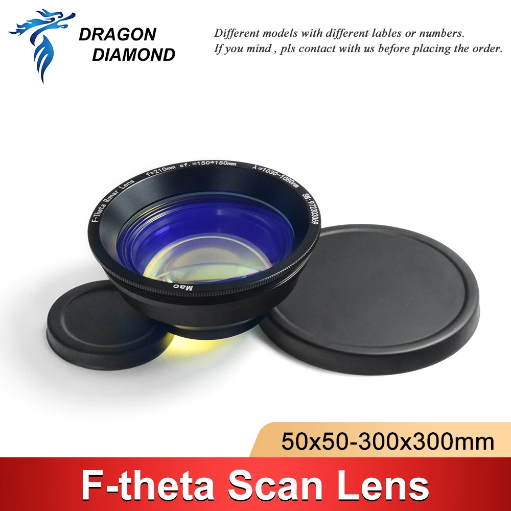 F-theta Field Scan Lens 1064nm 70x70-300x300mm F100-420mm for 1064nm YAG Optical Fiber Laser Marking Machine Parts