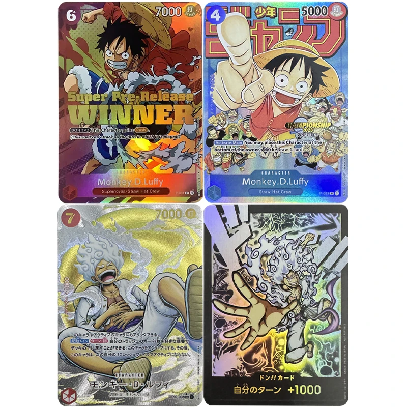 

DIY 2022 One Piece Super Pre-Release Winner Promo Monkey D. Luffy OPCG Collectible Card Anime Gift