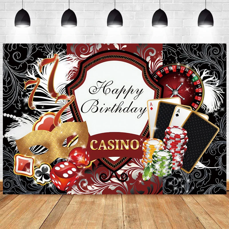 خلفية كازينو لحفلة عيد الميلاد بوكر لاس فيغاس سعيد ذهبي لامع رويال رقاقة النرد فتحة آلة الفينيل خلفية التصوير الفوتوغرافي