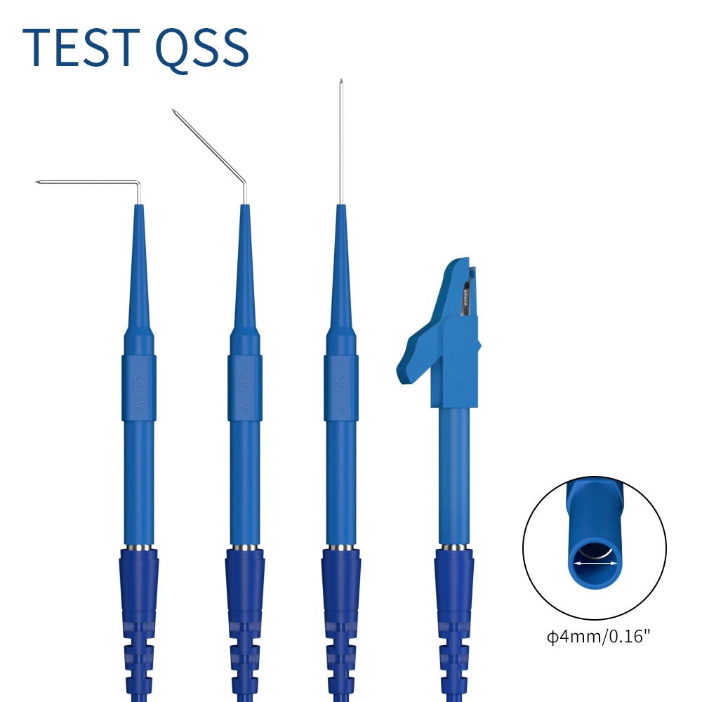 QSS Multimeter Test lead Kit Alligator Clips to 4MM Banana Plug with Alligator Clips Test Probe Accessories Q.T8006