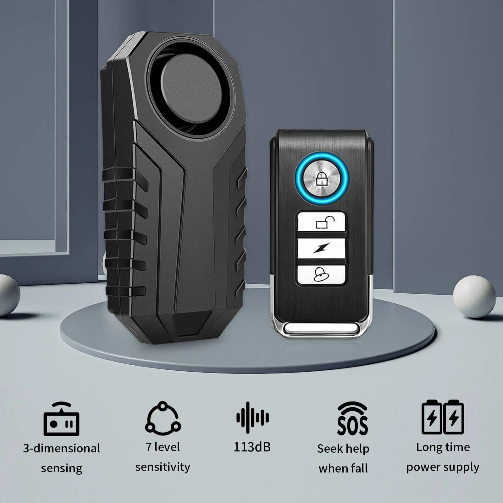 NineLeaf alarma antirrobo inalámbrica para vehículo, Detector de intrusión por vibración, resistente al agua IP55, para bicicleta, motocicleta y Scooter