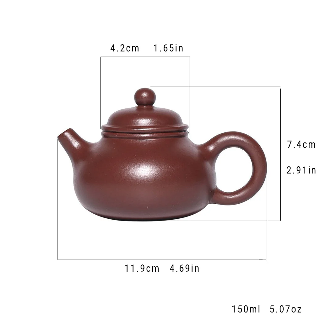 Yixing "Breathing Teapot" – 150ml Zhu Ni Clay Masterpiece​​, Artisan Teapot​​, Zisha Teapot view 2