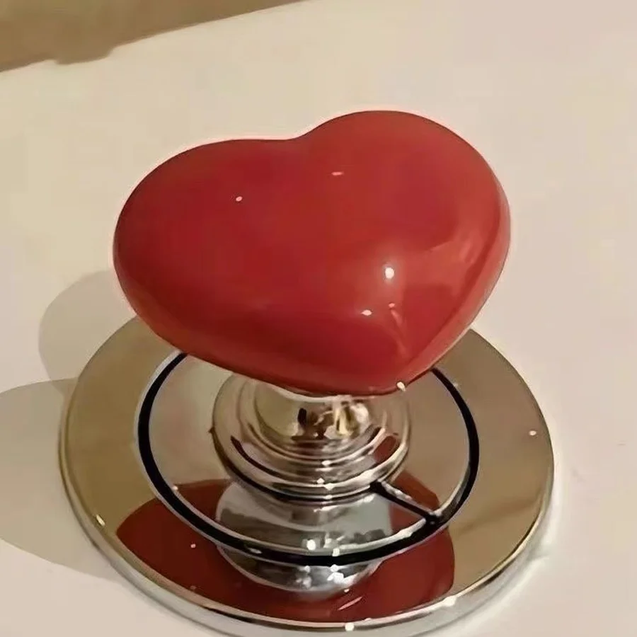 Color Heart-Shaped Toilet Press, Creative Toilet Tank Button Helper, Love Door Handle Helper