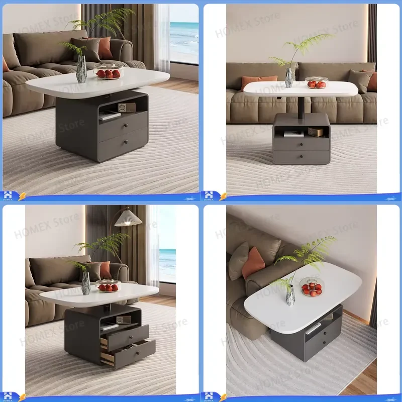 2025 New Mobile Stone Coffee Table Small Apartment Living Room Home Simple Sofa Side Table Modern Minimalist End Table with