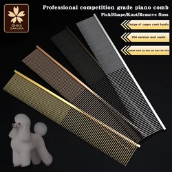 Pet Grooming Piano Comb Competition Special Teddy Poodle Pull Hair Open Knot Comb Pick Dog Hair Straight Line Comb
