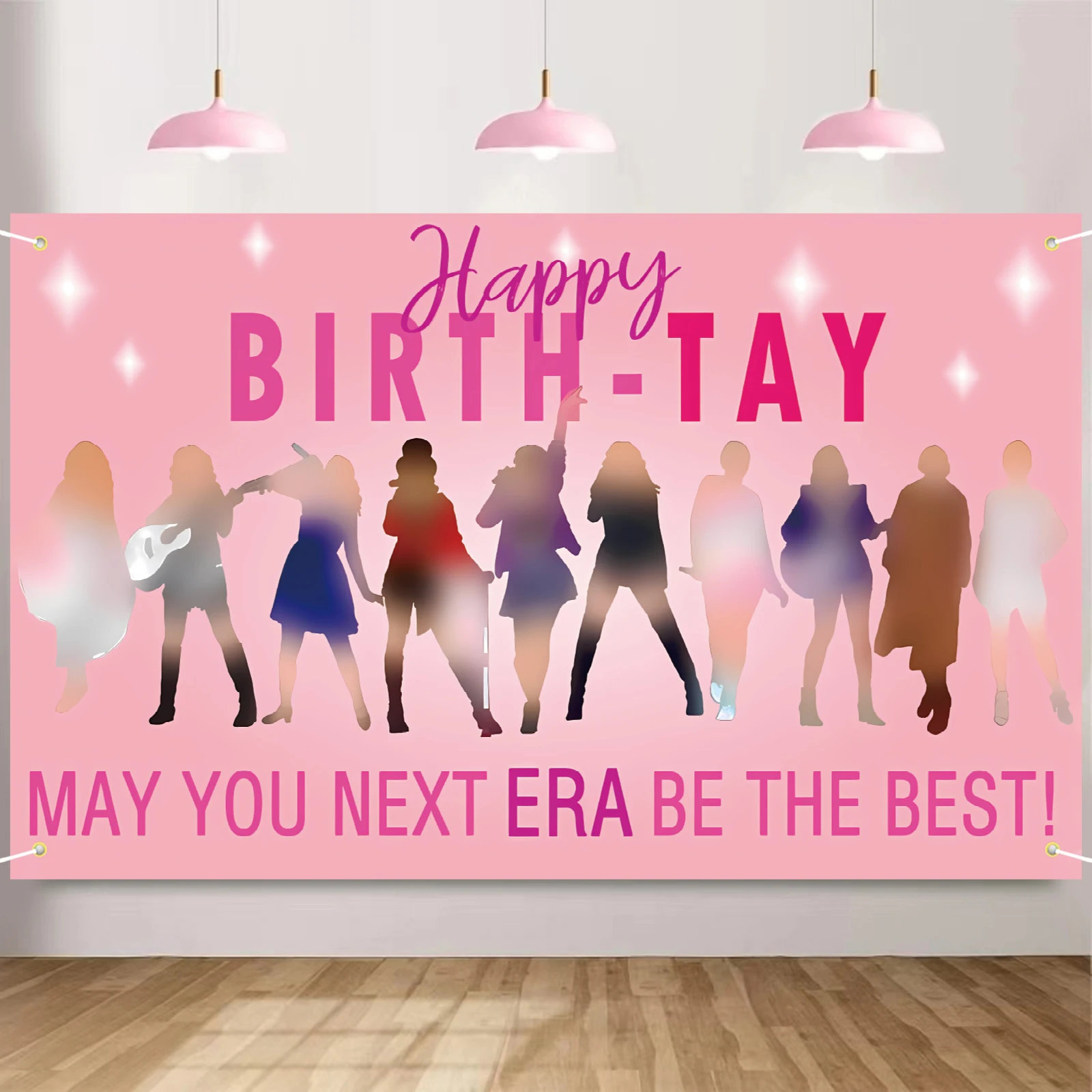 Taylor-Geburtstagsdekorationen, beliebter Geburtstagshintergrund aus der Sängerinzeit – Happy Birth-TAY-Hintergrundschild, Geburtstagsposter-Hintergrund