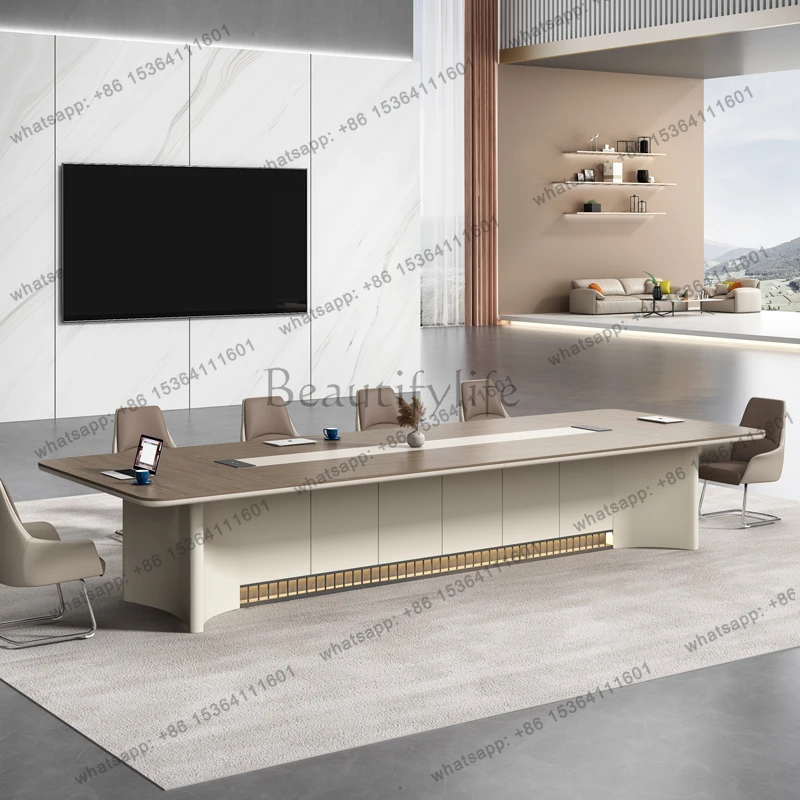 

Luxury negotiation training table Equipped with LED lights conference table meeting tables desk Office Furniture