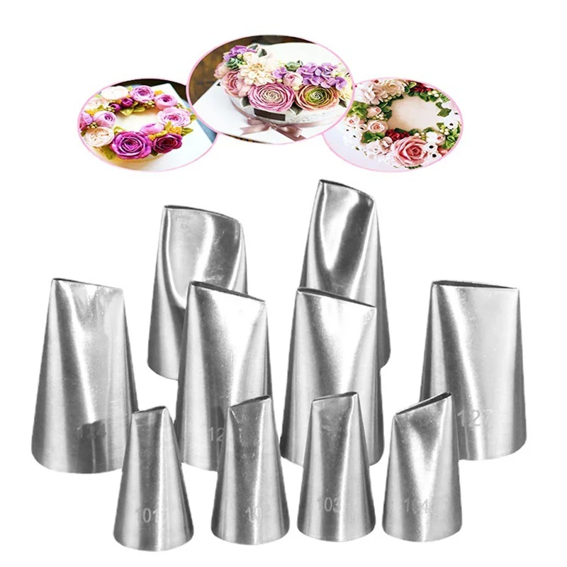 New 304 Stainless Steel Flower Cream Icing Piping Nozzles Tips Cake Biscuit Cupcake Baking Pastry Decorating Tools Multi-style