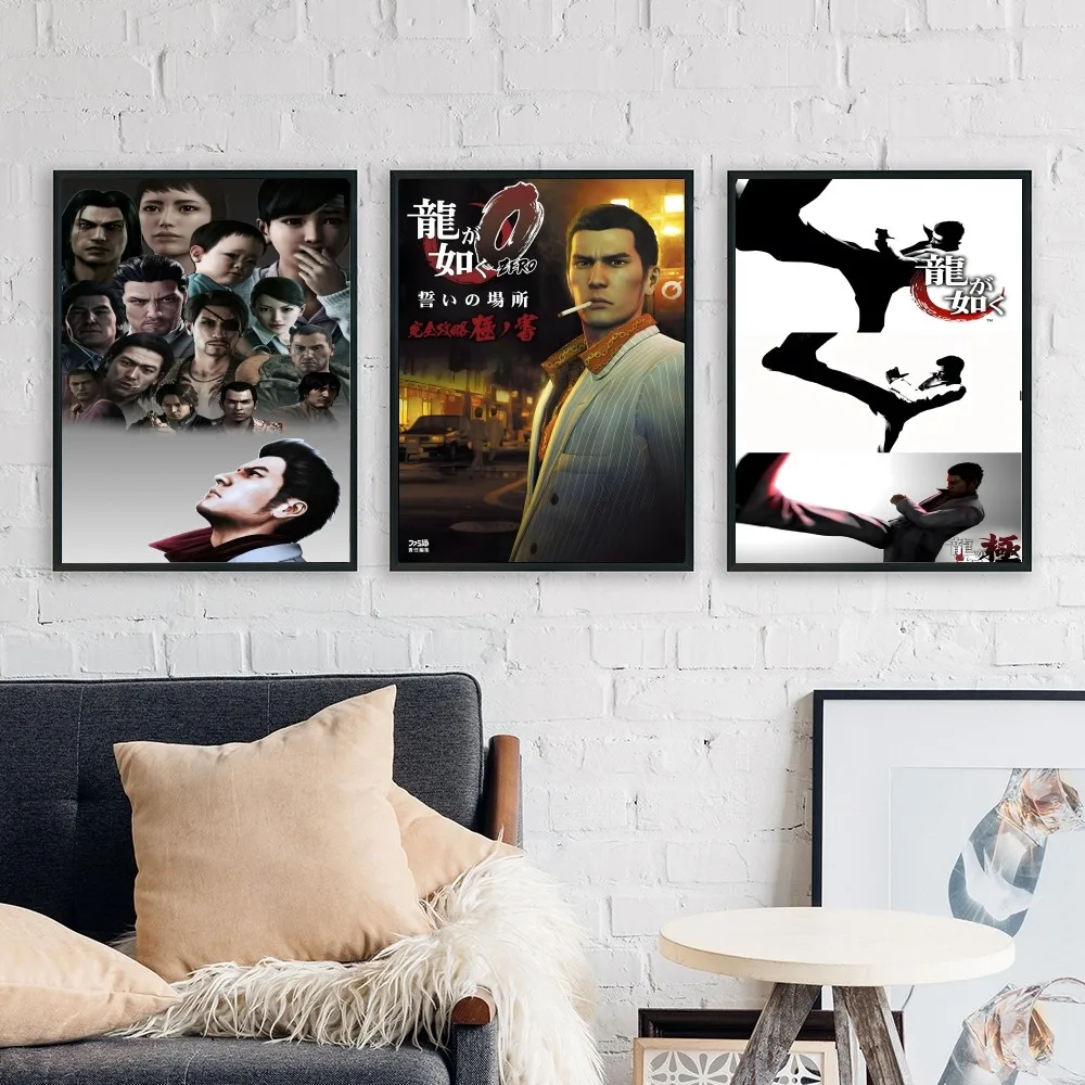 Yakuza Like a Dragon Game Poster No Framed Poster Kraft Club Bar Paper Vintage Poster Wall Art Painting Bedroom Study Stickers