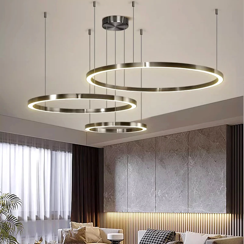 Lampa wisząca lampy led z pierścieniem nowoczesne dekoracje do domu do żyrandole do salonu do jadalni wisząca lampa oświetlenia wewnętrznego