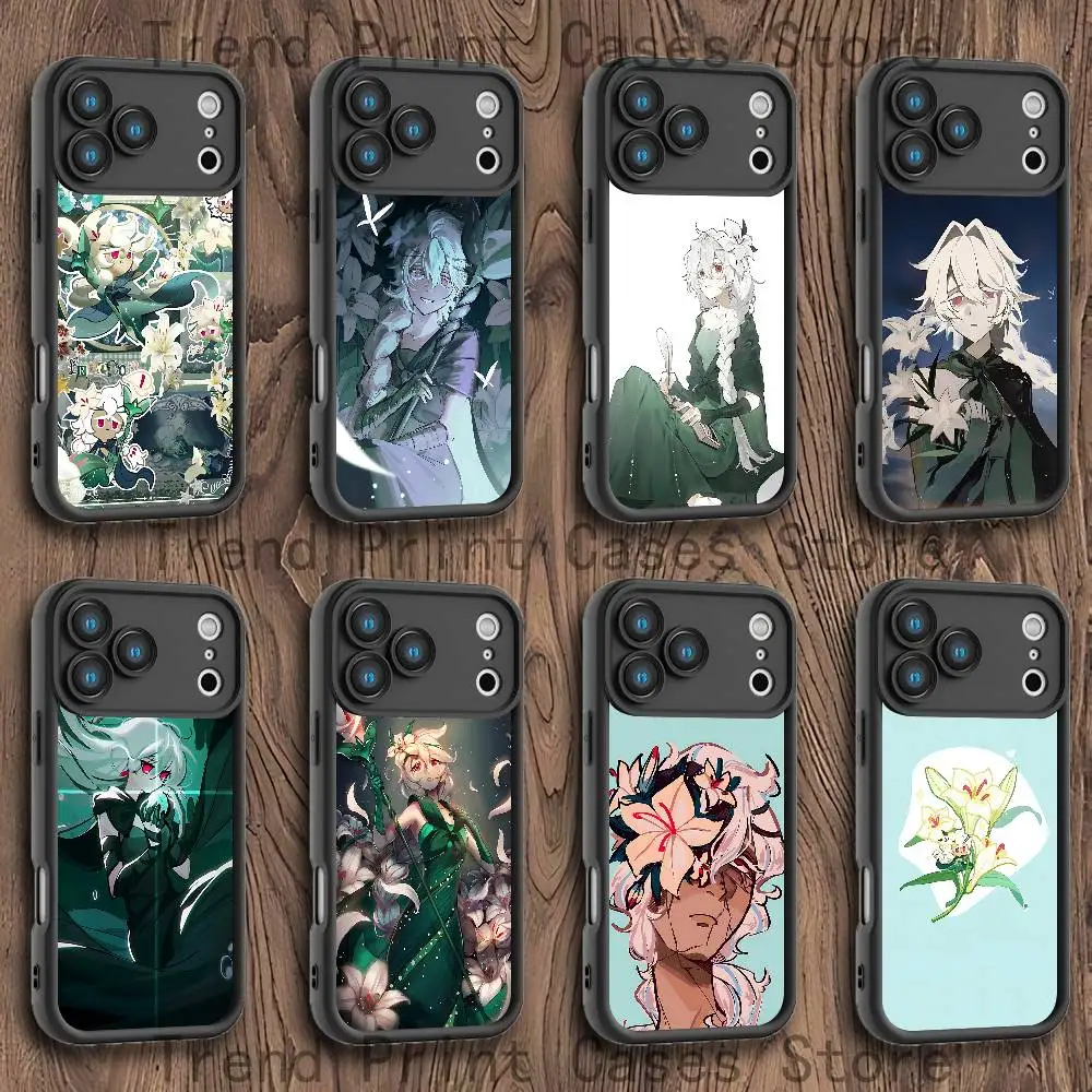 

White Lily C-Cookie Phone Case For iPhone 17,16,15,14,13,12,11,Pro,Max,Plus,X,XS,SE4,E,Mini Black Thickened border Case