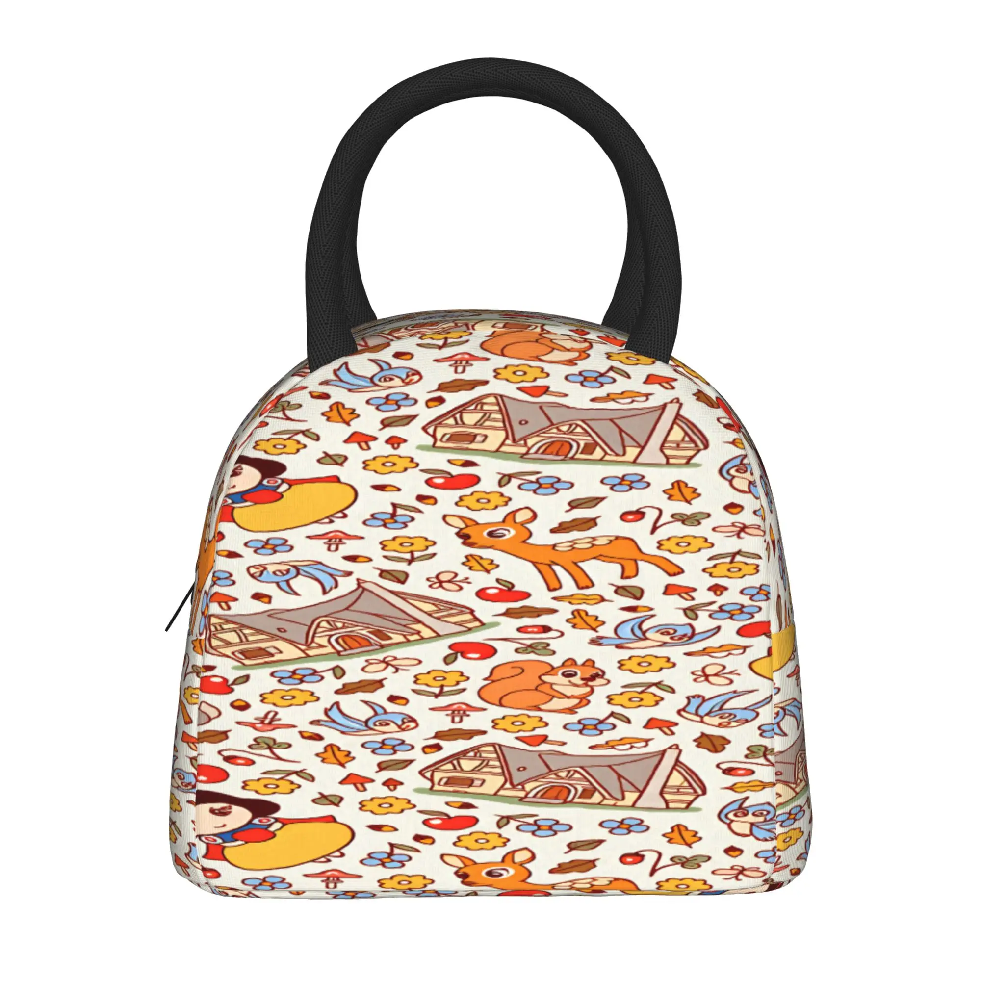 

Snow White And The Seven Dwarfs Lunch Bag For Men Print Lunch Box Casual Picnic Cooler Bag Portable Oxford Thermal Tote Handbags