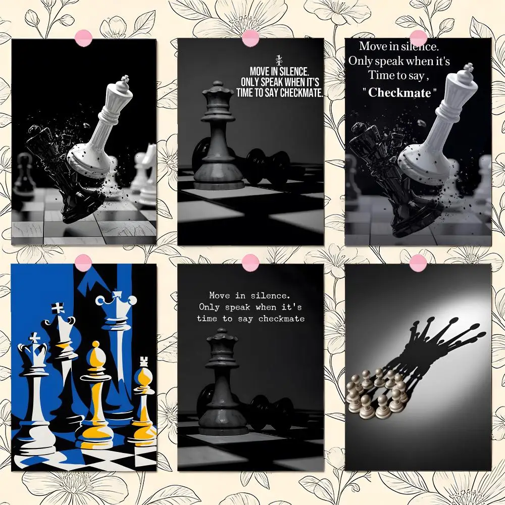 Chess Lovers Motivational Art Poster Matte Self-Adhesive Wall Art Print Living Room Bedroom Home Decor