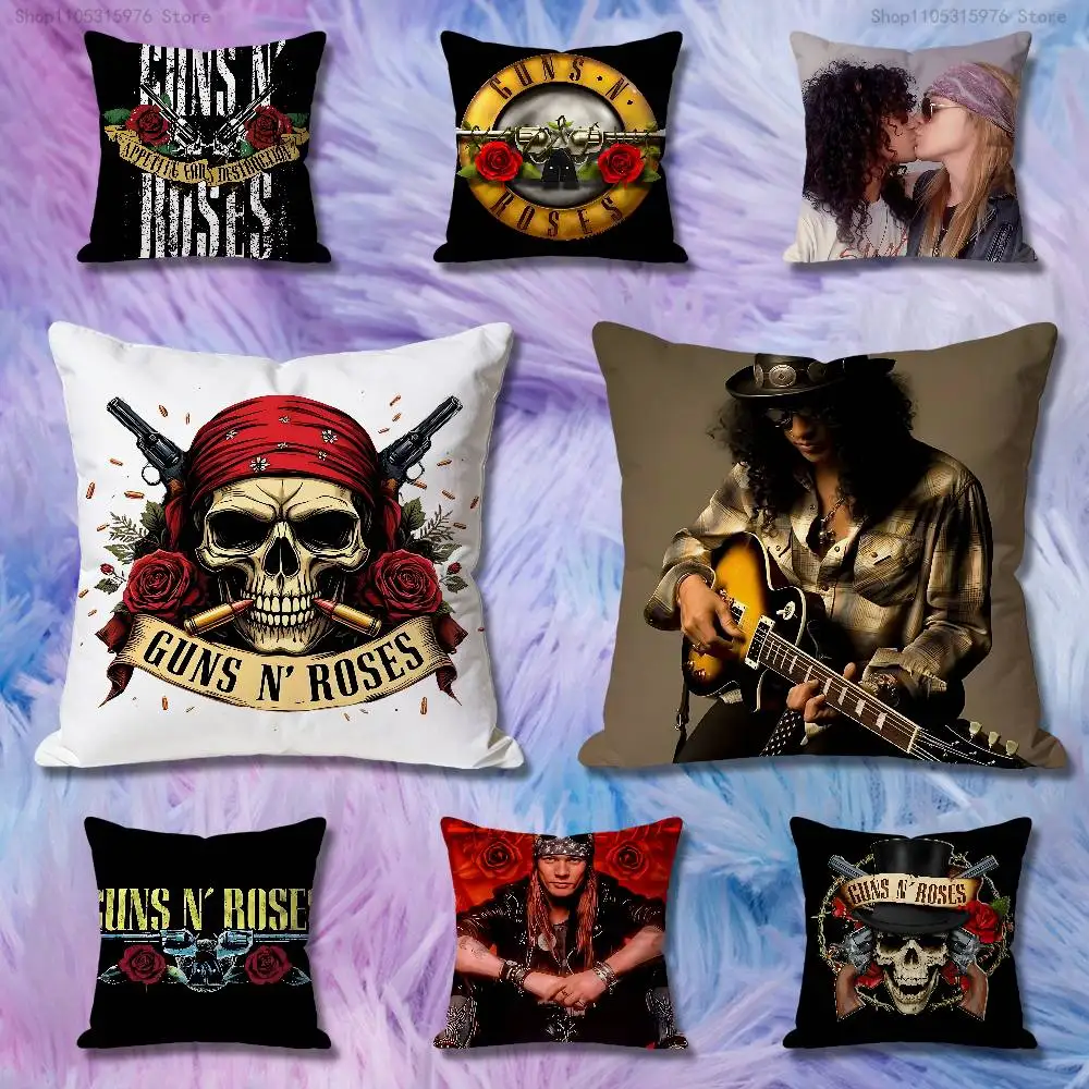 

G-Guns N R-Roses Pillow Cases for Bedroom Living Room Sofa Home Decor Polyester Cushion Cover with Zipper