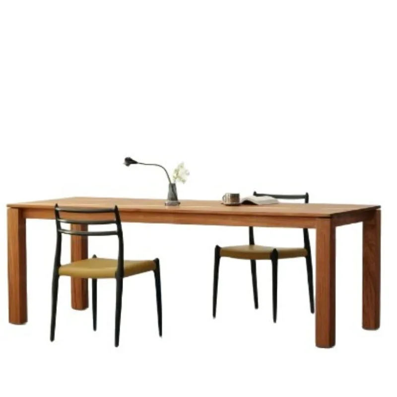 Pure tenon and mortise, minimalist modern log light luxury dining desk