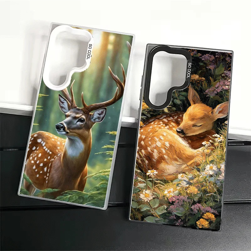 Sika Deer Elk Animal Soft Phone Case for Samsung Galaxy S24 S25 FE S26 Edge S23 Ultra S22 Plus S21 + Shockproof Cover Back Shell