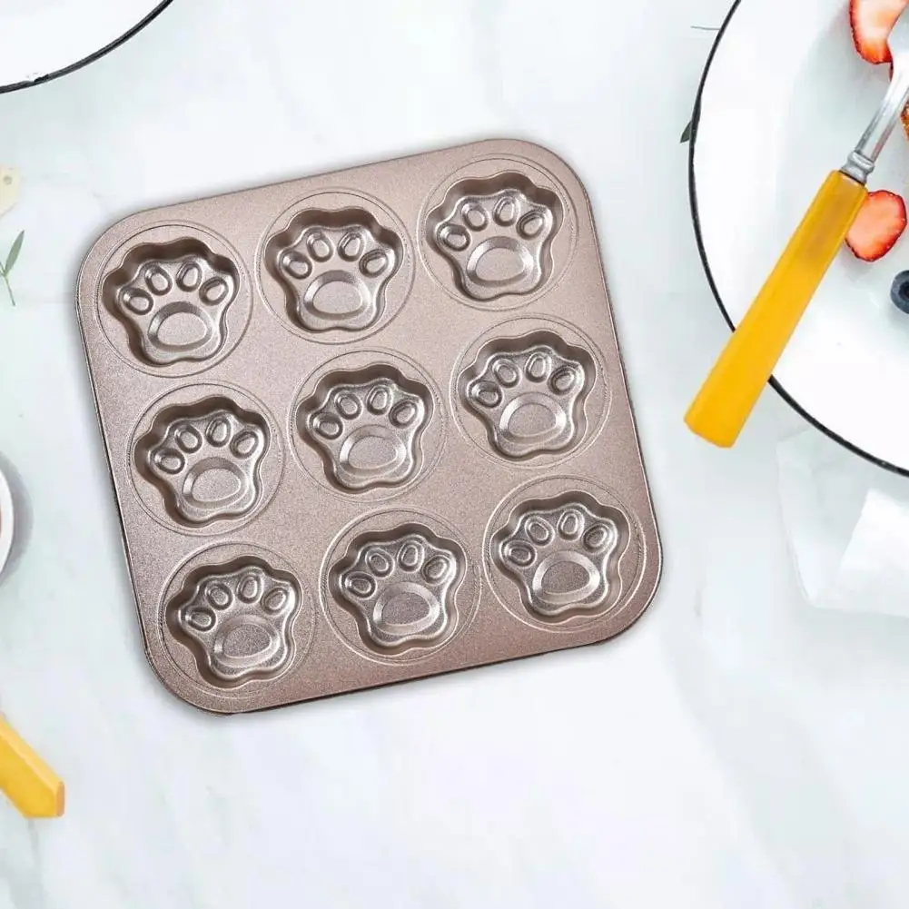 Even Heating Baking Sheet Food Grade Coating Bakeware Cartoon Bear Shaped Non-stick Baking Pan with 9 Grids Food Grade for Diy