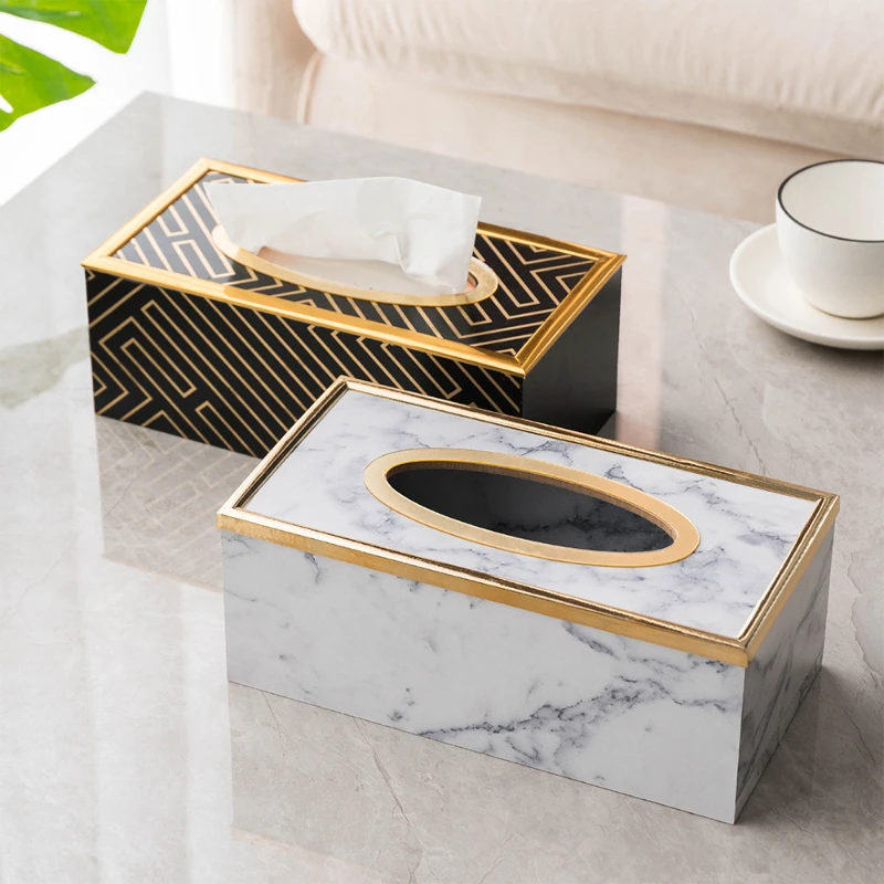 Modern Marble Acrylic Tissue Box Napkin Holder Living Room Decor Office Desk Decor Toilet Paper Holder Case Dispenser Home Decor